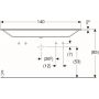 Umywalka prostokątna 140x48 cm 500277001 Geberit Xeno2 zdj.4