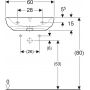 Umywalka 60x55 cm prostokątna dla niepełnosprawnych biała 502769007 Geberit Selnova Comfort zdj.2