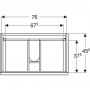 Szafka 79x47.9x55 cm podumywalkowa wisząca biały 502879011 Geberit Modo zdj.2