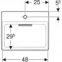 Umywalka 50x41 cm prostokątna ścienna-wpuszczana biała 505019001 Geberit One zdj.2