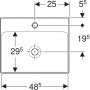 Umywalka 50x41 cm prostokątna biała 505020016 Geberit One zdj.2
