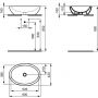 Umywalka 60x42 cm owalna nablatowa czarna K0784V3 Ideal Standard Strada zdj.2