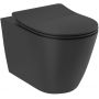 Miska WC z deską wolnoopadającą wisząca bez kołnierza ze spłukiwaniem wirowym czarny mat 23WCSET39 Kludi Resa R zdj.1