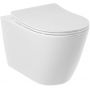 Miska WC z deską wolnoopadającą wisząca bez kołnierza ze spłukiwaniem wirowym biały połysk 23WCSET43 Kludi Resa R zdj.1