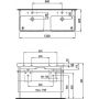 Umywalka 120x46 cm prostokątna ścienna-podwójna biała H8149664001041 Laufen Pro S zdj.2