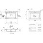 Umywalka 69.6x44.9 cm prostokątna wpuszczana biała 0000585 Miraggio Toronto zdj.2