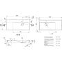 Umywalka 100x46 cm prostokątna nablatowa biała 0000622 Miraggio Viola zdj.2