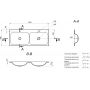 Umywalka 110x45 cm prostokątna wpuszczana-podwójna biała 0000923 Miraggio Jessel zdj.2