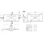 Umywalka 100x45 cm prostokątna wpuszczana-z blatem biała 0001541 Miraggio Rostriks Uno zdj.2