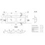 Umywalka 120x45 cm prostokątna wpuszczana-podwójna biała 0000172 Miraggio Della zdj.2