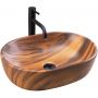Umywalka 48x34.5 cm owalna nablatowa brąz/beż REAU5060 Rea Amelia zdj.1