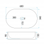 Umywalka 60x34 cm owalna nablatowa biała REAU6526 Rea Vanda zdj.2