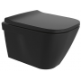 Miska WC z deską wolnoopadającą wisząca bez kołnierza czarny mat 134936264 Sanindusa Look zdj.1