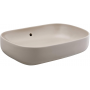Umywalka 59.2x40 cm prostokątna nablatowa brąz/beż 137310274 Sanindusa Sanibold zdj.1