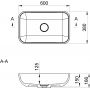 Umywalka 60x38 cm prostokątna nablatowa biała ME600 Sapho Menar zdj.2