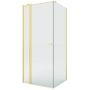 Kabina prysznicowa 90x80 cm prostokątna złoty szczotkowany/szkło przezroczyste K4196WP New Trendy New Soleo Gold Brushed zdj.1