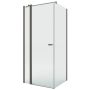 Kabina prysznicowa 90x80 cm prostokątna gunmetal szczotkowany/szkło przezroczyste K2150WP New Trendy New Soleo Gunmetal Brushed zdj.1