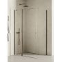 Kabina prysznicowa 90x80 cm prostokątna gunmetal szczotkowany/szkło przezroczyste K2150WP New Trendy New Soleo Gunmetal Brushed zdj.3