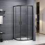 Kabina prysznicowa 90x90 cm półokrągła czarny mat/szkło przezroczyste N0787 Roth Albis Black zdj.1