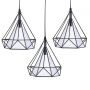 Lampa wisząca 3x60 W czarny CHNR3LE27 Abigali Diamond zdj.3