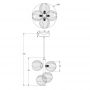 Lampa wisząca 4x40 W bursztynowa ABRLWS4XG9 Abruzzo Sogno zdj.2