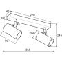 Lampa podsufitowa 2x5 W biała 7212 Argon Otto zdj.2