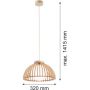 Lampa wisząca 1x15 W drewno-opal 8634 Argon Tre zdj.2