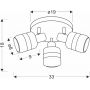 Lampa podsufitowa 3x15 W czarna 9813439 Candellux Yuki zdj.2