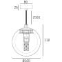 Lampa wisząca 1x3 W mosiądz P01968BR CosmoLight Volterra zdj.2