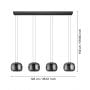Lampa wisząca 4x10 W czarna 390433 Eglo Hortunas zdj.2