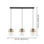 Lampa wisząca 3x40 W przezroczysta-złota 900551 Eglo Maryvilla zdj.2