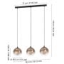 Lampa wisząca 3x40 W brązowa 901924 Eglo Ariscani zdj.2
