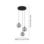Lampa wisząca 3x40 W czarna-szary/popielaty 98653 Eglo Ariscani zdj.2