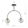 Lampa podsufitowa 2x10 W czarna 12872 Emibig Archi zdj.2