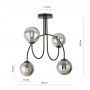 Lampa podsufitowa 4x10 W czarna 12874A Emibig Archi zdj.2