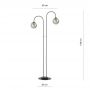 Lampa stojąca 2x10 W czarna 1287LP2 Emibig Archi zdj.2