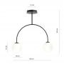 Lampa podsufitowa 2x10 W czarna 12882 Emibig Archi zdj.2