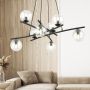 Lampa wisząca x10 W czarna-przezroczysta 12028 Emibig Essa zdj.4