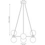 Lampa wisząca 6x10 W czerwona-opal 18316 Emibig Azura zdj.2