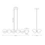 Lampa wisząca 6x8 W niebieska 18336 Emibig Boom zdj.2