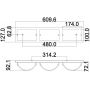Kinkiet 3x1 W chrom HKDAPHNE3BATH Elstead Lighting Daphne zdj.2