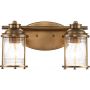 Kinkiet 2x60 W mosiądz QNASHLANDBAY2NBRBATH Quintiesse Ashland Bay zdj.1