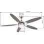 Lampowentylator podsufitowy 1x60 W chrom-drewno 0308 Globo Lighting Azura zdj.2