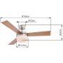 Lampowentylator podsufitowy 2x40 W biała-chrom-drewno 0333 Globo Lighting Alana zdj.2