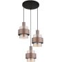 Lampa wisząca 3x60 W bursztynowa 155603HA Globo Lighting Milley zdj.1