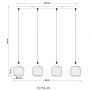 Lampa wisząca 4x25 W czarna 157544H Globo Lighting Xia zdj.2