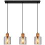 Lampa wisząca 3x25 W czarna-przydymiona 157683 Globo Lighting Aleidis zdj.1