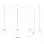 Lampa wisząca 3x40 W bursztynowa 15769A3 Globo Lighting Massey zdj.2