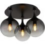 Lampa podsufitowa 3x10 W czarna-przydymiona 158853D Globo Lighting Dalton zdj.1