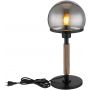 Lampa stołowa 1x40 W czarna-przydymiona-drewno 21954S Globo Lighting Haku zdj.4